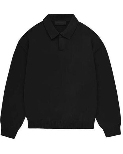 Fear Of God Fw23 Knit Polo Shirt - Black