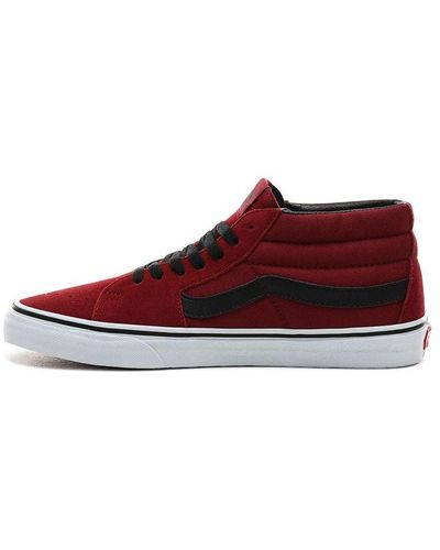 Vans Sk8-mid Mid-top Retro Skate Shoes Black - Red