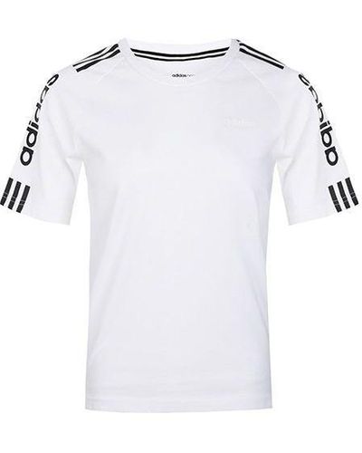 adidas Neo W Esntl 3s T Sports Short Sleeve - White