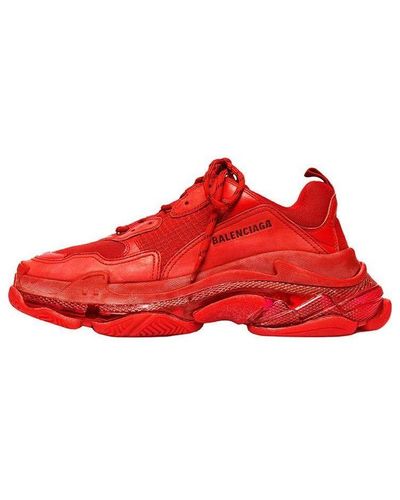 Balenciaga Triple S Clear Sole Sneaker - Red