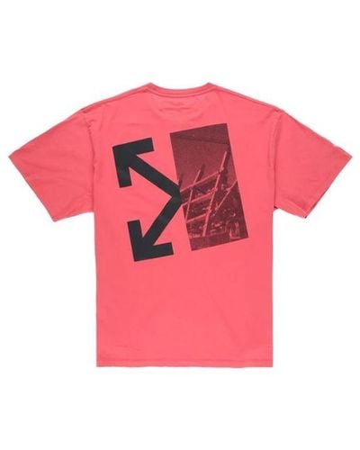 Off-White c/o Virgil Abloh Splitted Arrows Large Short Sleeve Loose Fit - Pink