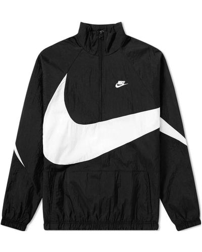 Nike Swoosh Half Zip Woven Jacket - Black