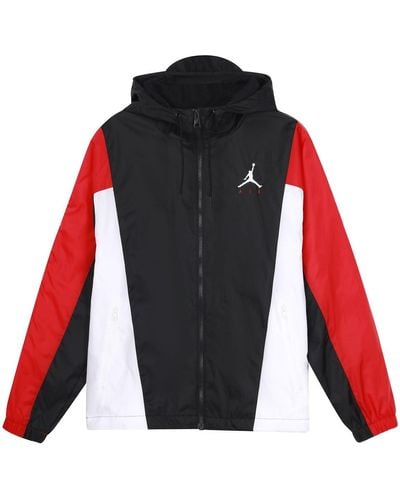 Nike Windproof Casual Sports Colorblock Hooded Training Logo Woven Jacket Autumn Black