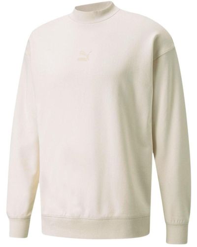 PUMA Classics High Crew Neck Sweater - White