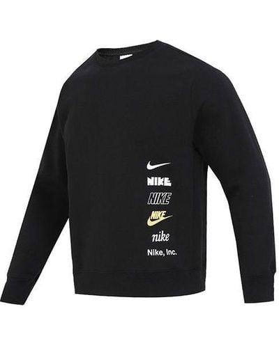 Nike Club Fleece+ Brushed-back Crew - Black