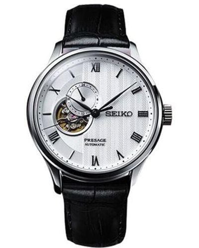Seiko Watch Presage Series Japan White Dial Belt Business 4r Movement Automatic - Metallic