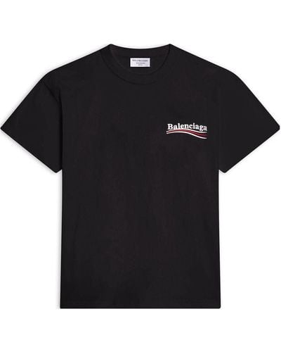 Balenciaga Political Campaign Logo Short Sleeve T-shirt - Black