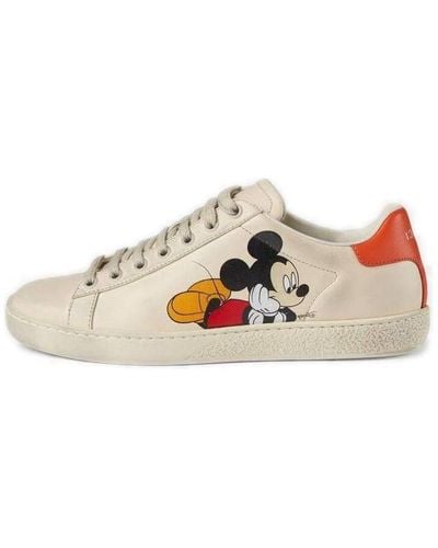 Gucci X Disney Ace Leather Sneaker - Natural