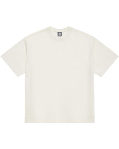 New Balance Linear Heritage Brushed Back Jersey Oversized T-shirt - White