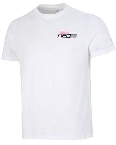 adidas Neo Minimalistic Alphabet Logo Printing Athleisure Casual Sports Round Neck Short Sleeve White T-shirt