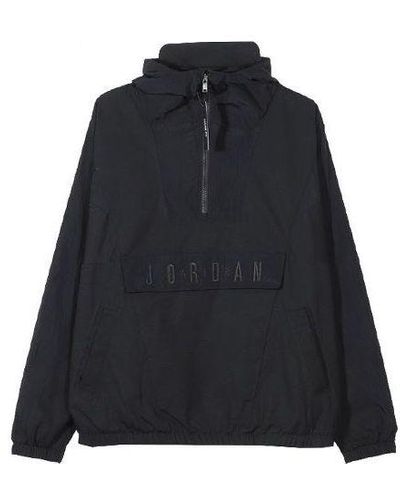 Nike Sport Dna Half Zipper Woven Pullover Hooded Jacket - Black