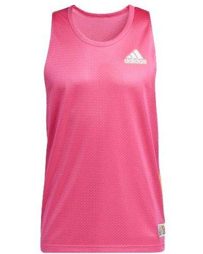 adidas Prd Bos Bb Jrsy Slim Fit Printing Sports Basketball Jersey - Pink
