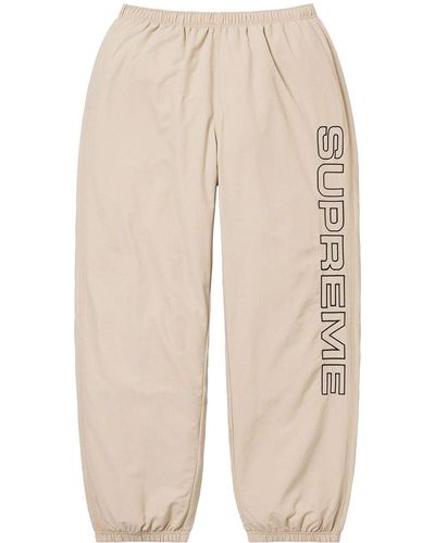 Supreme Spellout Embroidered Track Pants - Natural