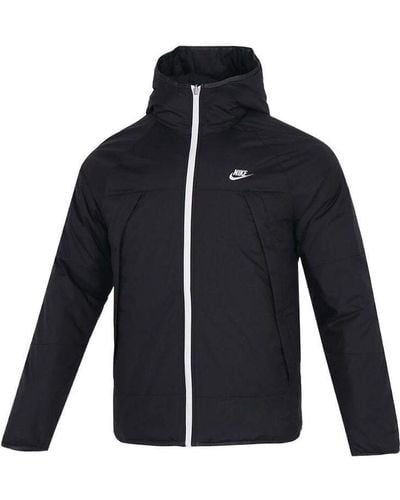 Nike Sw Therma-fit Legacy Waterproof Reversible Stay Warm Hooded Padded Jacket - Blue
