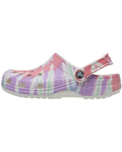 Crocs™ Classic Clog Pattern Flat Heel Sports Colorful Sandals - Purple