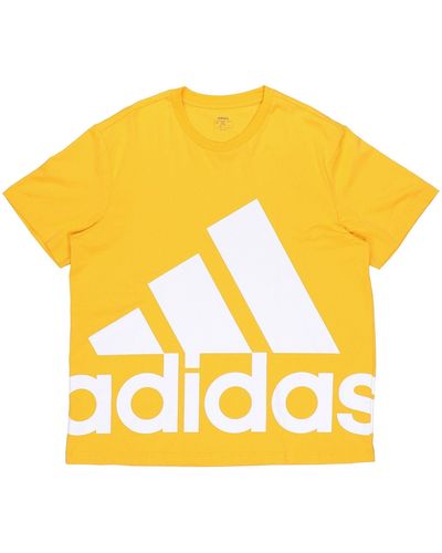 adidas Sports Round Neck Casual Alphabet Short Sleeve - Yellow