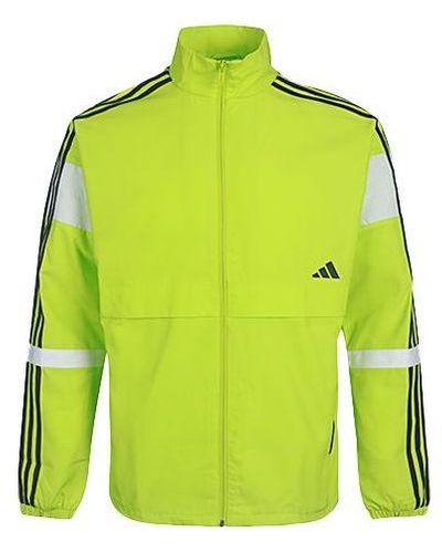 adidas Stand Collar Woven Colorblock Jacket - Green
