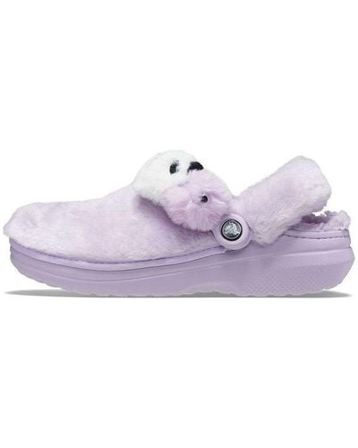 Crocs™ Classic Fur Sure Singles Day Clog Sandal - Purple