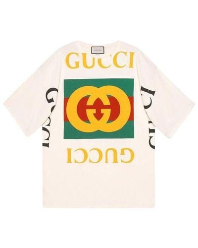 Gucci Large Retro Logo Short Sleeve - Yellow