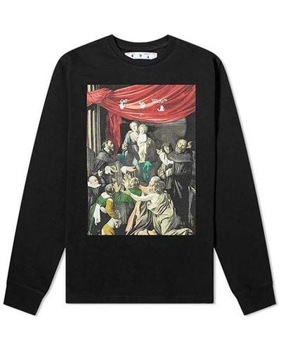 Off-White c/o Virgil Abloh caravaggio Multi-color Our Lady Painting Arrow Long Sleeves Ordinary Version - Black