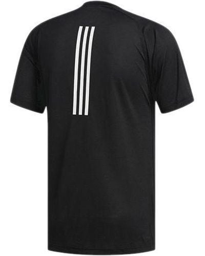 adidas Sports Training 3-stripes Round Neck Short Sleeve - Black