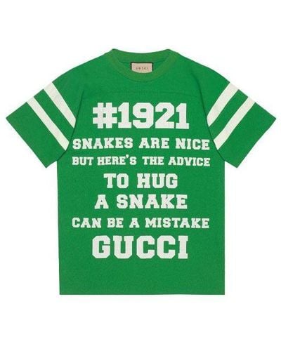 Gucci 1921 Crewneck Cotton-jersey T-shirt - Green
