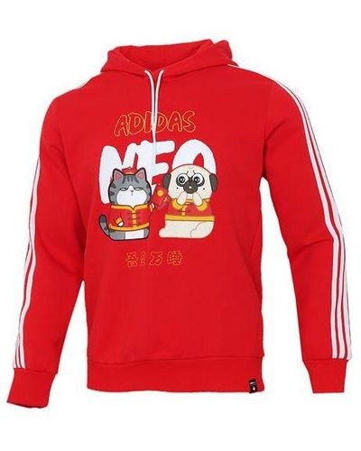 adidas Neo X Crossover M Cny Ww Hdy Cartoon Printing Sports Pullover New Year's Edition - Red