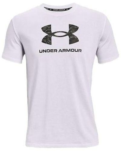 Under Armour Round Neck Pullover Logo Athleisure Casual Sports Short Sleeve - White