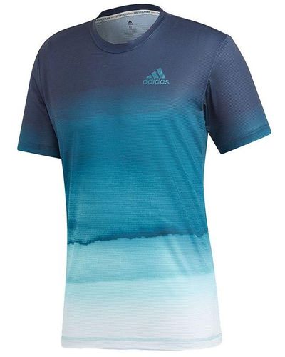 adidas Parley Pr Tee Tennis Gradient Casual Sports Breathable Short Sleeve Light - Blue
