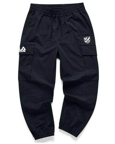 FILA FUSION X White Mountaineering Casual Loose Fit Utility Woven Pants - Blue
