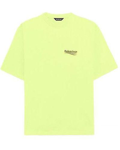 Balenciaga Logo Printing Short Sleeve Yellow