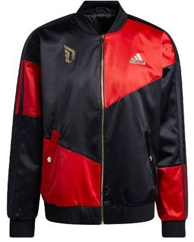 adidas Cny Dame Jacket Logo Basketball Sports Black - Red