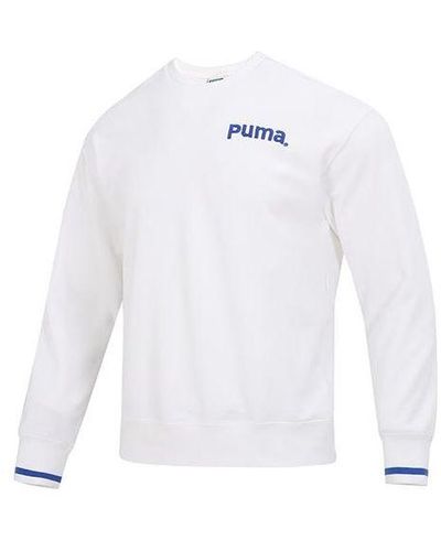 PUMA Team Crew Tr Logo Long Sleeve Sweater - White