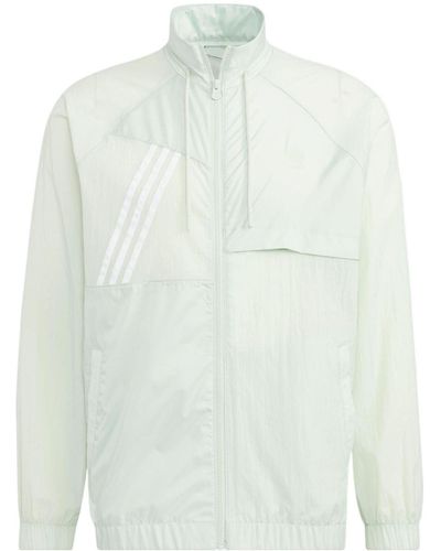 adidas Neo U Vbe Wb 3 Solid Color Stripe Sports Jacket - White