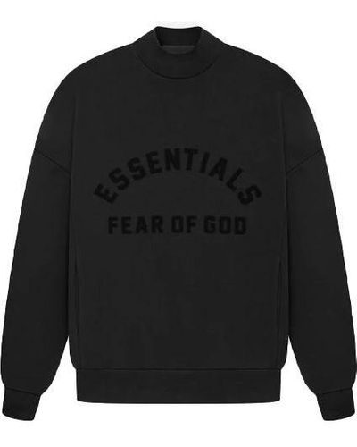 Fear Of God Essentials Brand-appliquéd Cotton-blend Sweatshirt - Black