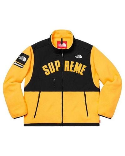 Supreme Ss19 X The North Face Arc Logo Denali Fleece Jacket - Yellow