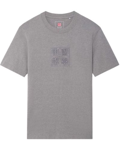 Li-ning Embroidered Graphic T-shirt - Gray