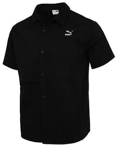 PUMA Classics Oversized Short Sleeve Polo Shirt - Black