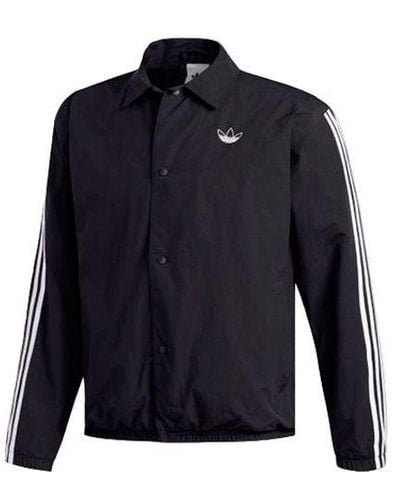 adidas Originals Trefoil Shirt Button Baseball Uniform Jacket - Blue