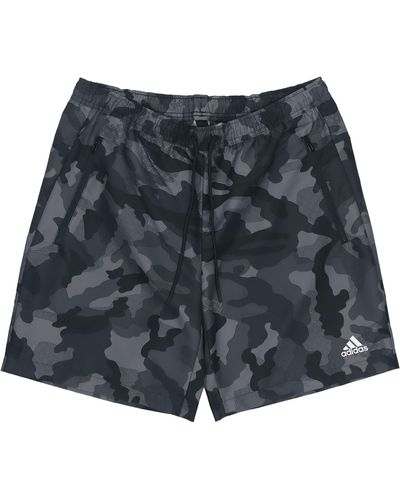 adidas Fi Camo Wvsh Athleisure Casual Sports Camouflage Woven Shorts - Blue