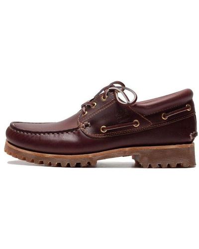 Timberland Authentics 3-eye Classic Boat Shoes - Red