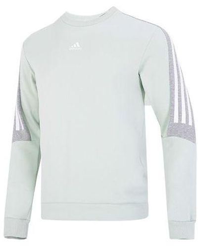 adidas Fi 3s Crew Classic Colorblock Athleisure Casual Sports Round Neck Green - Blue