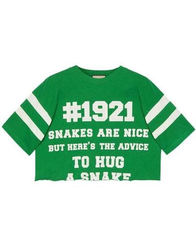 Gucci Ss21 1921 Series Alphabet Numeric Printing Short Sleeve T-shirt - Green