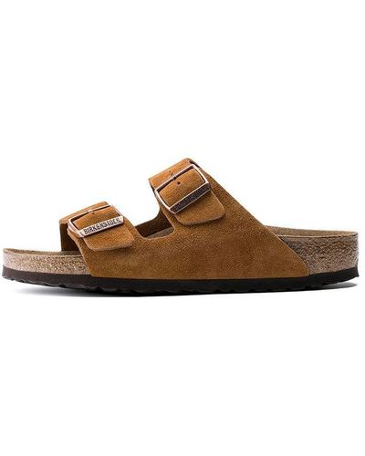 Birkenstock Arizona Series Cowhide Suede Light Brown Version Sandals