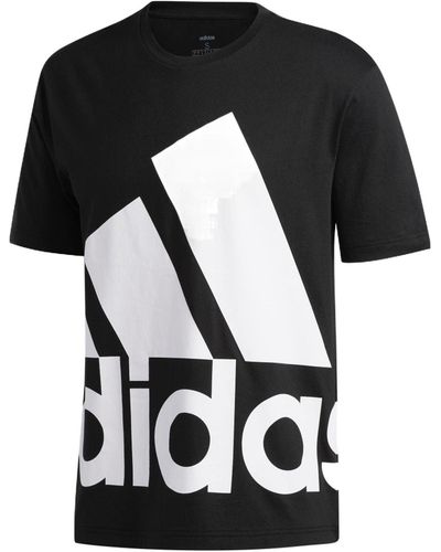 adidas Large Logo Printing Short Sleeve - Black