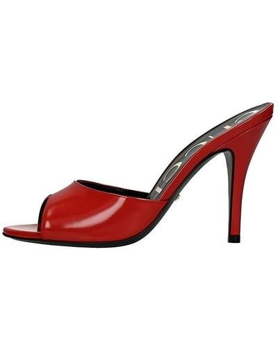 Gucci Slip On Stiletto Heeled Slides - Red