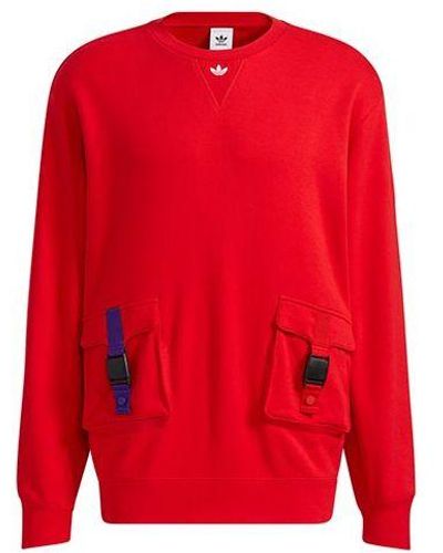 adidas Originals Cny Crew Series Cargo Pocket Round Neck Pullover - Red
