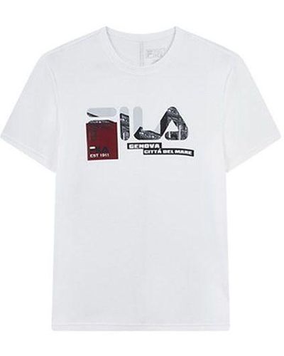 Fila Subject Printing Short Sleeve T-shirt - White