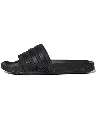 adidas Adilette Shower Slides Lightweight Cozy Casual Slippers - Black