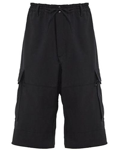 adidas Y-3 Classic Refined Wool Stretch Cargo Shorts - Black